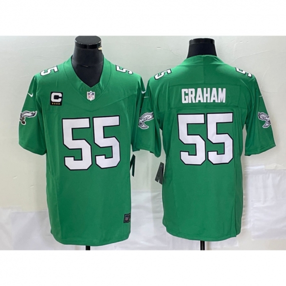 Men's Philadelphia Eagles #55 Brandon Graham Green 2023 F.U.S.E. With 4-star C Patch Vapor Untouchable Stitched Football Jersey