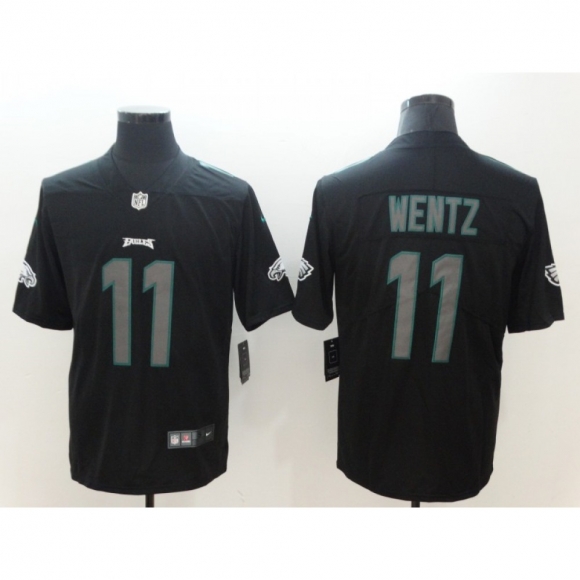 Men's Philadelphia Eagles #11 Carson Wentz Black 2018 Impact Limited Stitched NFL Jersey