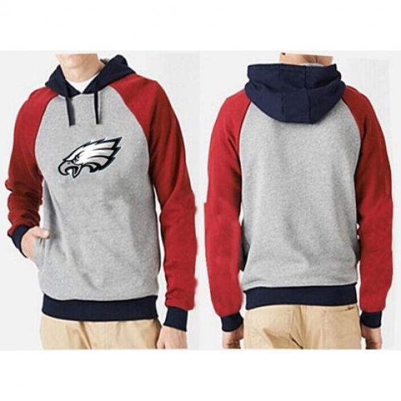 Philadelphia Eagles Logo Pullover Hoodie Grey & Red