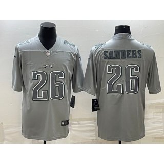 Men's Philadelphia Eagles #26 Miles Sanders Gray Atmosphere Fashion Stitched Jersey