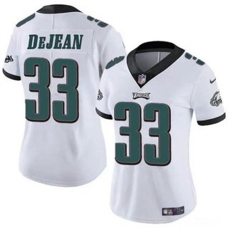 Women's Philadelphia Eagles #33 Cooper DeJean White 2024 Draft Vapor Untouchable Limited Stitched Football Jersey(Run Small)