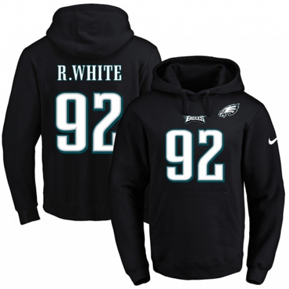 Nike Eagles #92 Reggie White Black Name & Number Pullover NFL Hoodie