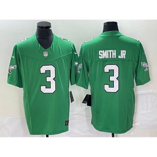 Men's Philadelphia Eagles #3 Nolan Smith JR Green 2023 F.U.S.E. Vapor Untouchable Stitched Football Jersey