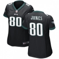 Women's Philadelphia Eagles #80 Julio Jones Black Stitched Football Jersey(Run Small)