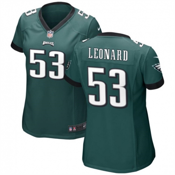 Women's Philadelphia Eagles #53 Shaquille Leonard Green Stitched Football Jersey(Run Small)