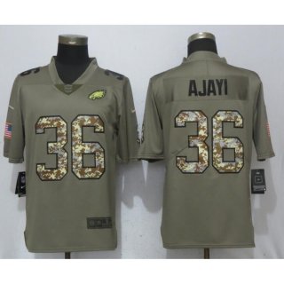 Men's Philadelphia Eagles #36 Jay Ajayi Olive Camo Salute To Service Limited Stitched NFL Jersey