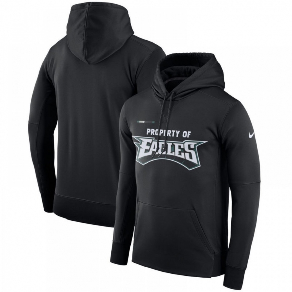 Men's Philadelphia Eagles Nike Black Sideline Property Of Performance Pullover Hoodieover Hoodie