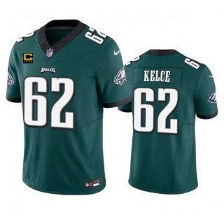 Men's Philadelphia Eagles #62 Jason Kelce Green 2023 F.U.S.E. With 4-Star C Patch Vapor Untouchable Limited Stitched Football Jersey