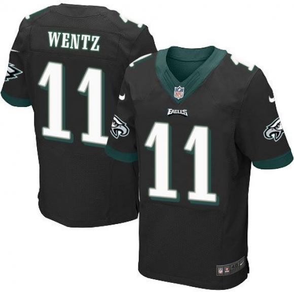 Nike Eagles #11 Carson Wentz Black Alternate Men's Stitched NFL New Elite Jersey