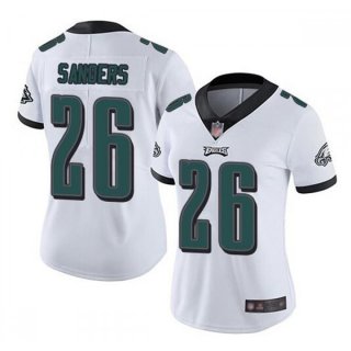 Women's Philadelphia Eagles #26 Miles Sanders White Vapor Untouchable Limited Stitched Football Jersey(Run Small)