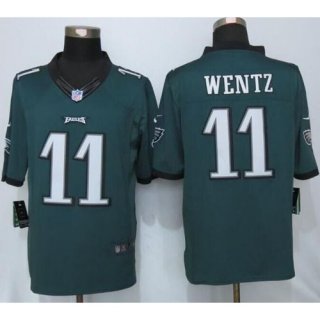 Nike Eagles #11 Carson Wentz Midnight Green Team Color Men's Stitched NFL New Limited Jersey