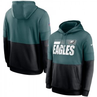 Men's Philadelphia Eagles Green/Black Sideline Impact Lockup Performance Pullover Hoodie