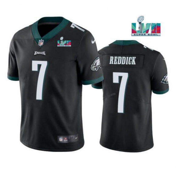 Youth Philadelphia Eagles #7 Haason Reddick Black Super Bowl LVII Patch Vapor Untouchable Limited Stitched Football Jersey