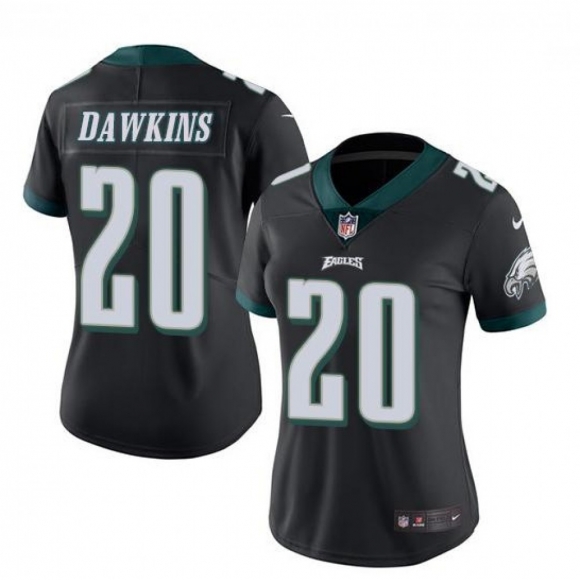 Women's Philadelphia Eagles #20 Brian Dawkins Black Vapor Untouchable Limited Stitched Football Jersey(Run Small)