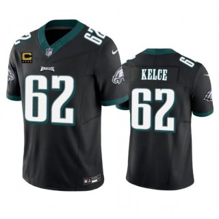 Men's Philadelphia Eagles #62 Jason Kelce Black 2023 F.U.S.E. Vapor Untouchable Limited Stitched Football Jersey