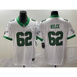 Men's Philadelphia Eagles #62 Jason Kelce White 2023 F.U.S.E. Vapor Untouchable Stitched Football Jersey