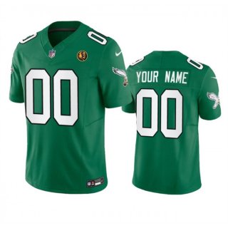 Men's Philadelphia Eagles Active Player Custom Green 2023 F.U.S.E. Throwback With John Madden Patch Vapor Limited Stitched Football Jersey