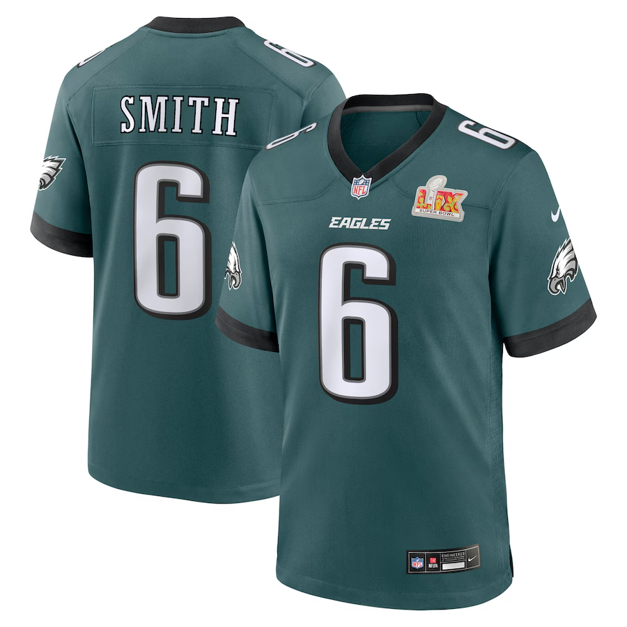 DeVonta Smith Philadelphia Eagles Nike Super Bowl LIX Game Player Jersey - Midnight Green